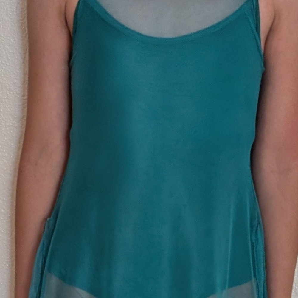 Teal Sleeveless Mesh Top